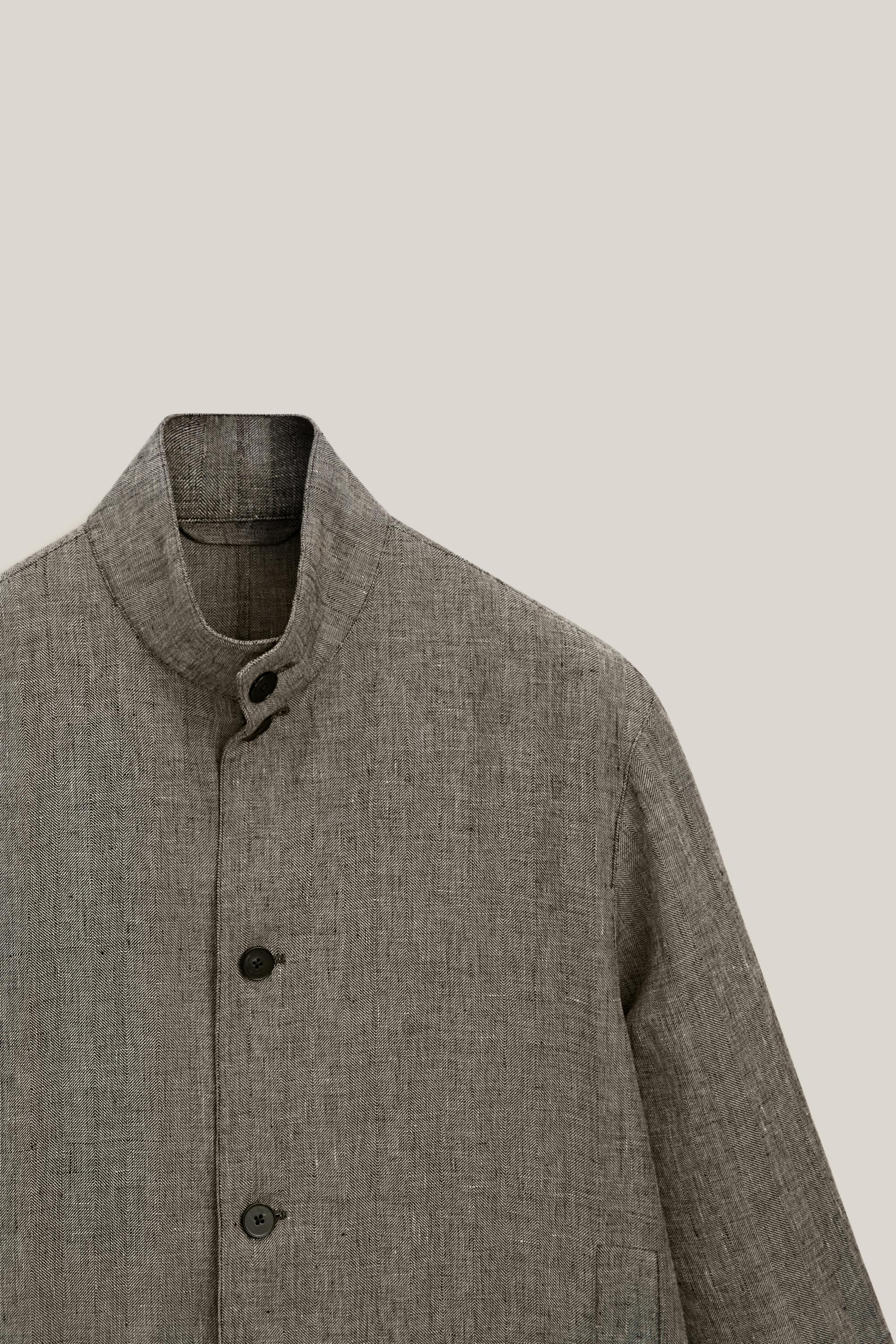 Blouson bomber à chevrons en lin - LIMITED EDITION